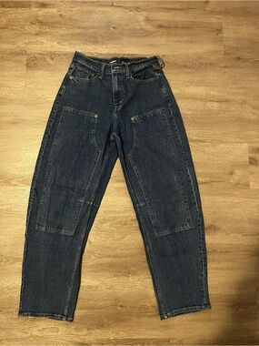 Old Navy Dark Blue Boyfriend Jeans with Front Patch Pockets size 6